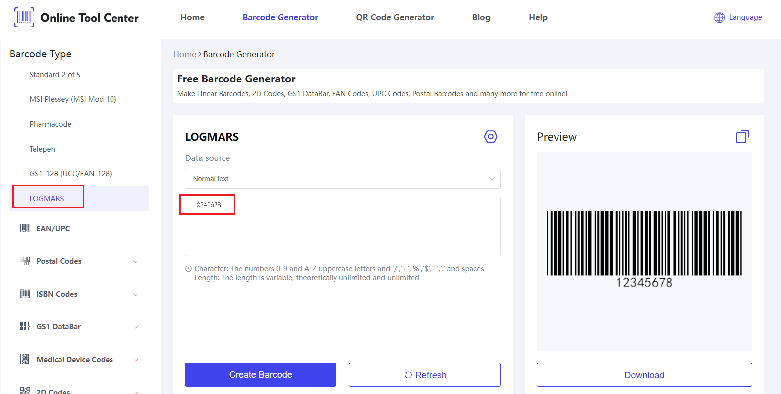 LOGMARS barcodes.png aanmaken