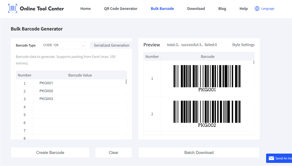 batch barcode generator
