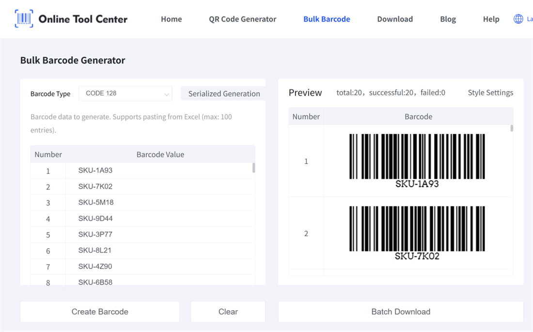 bulk barcode generator