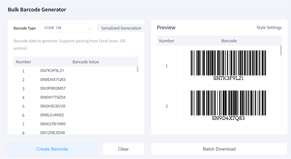 gratis bulk barcode generator