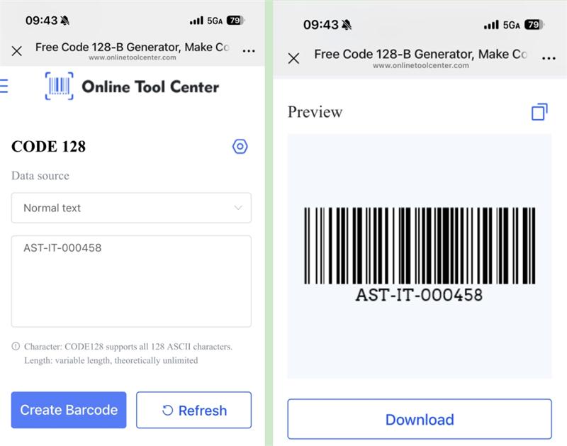 eraat code 128 barcode