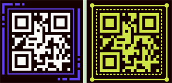 QR-code op zwarte achtergrond