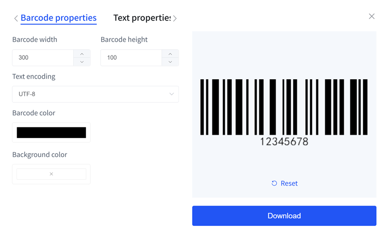 barcode instellingen