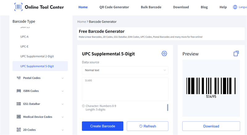 erate UPC aanvullende 5 cijfers