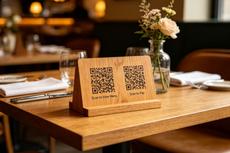 dubbele qr codes in restaurant