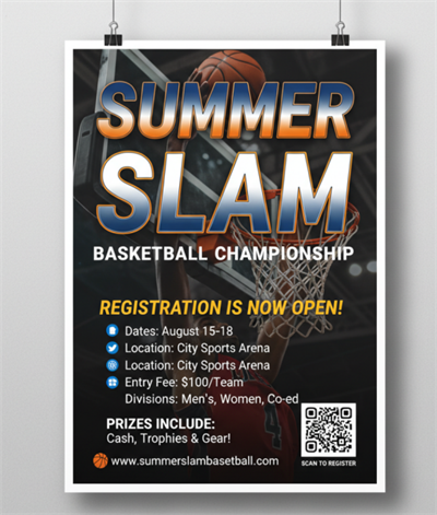 basketbal toernooi registratie met qr code