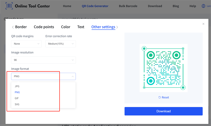 beeldformaten van statische qr codes