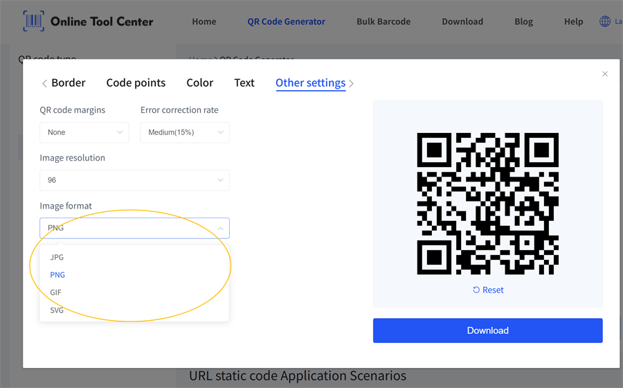 qr code afbeeldingsformaat
