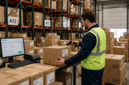 scanning barcodes in warehouse barcodes scannen in het magazijn