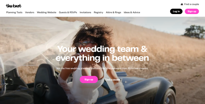 The Knot website De website van Knot