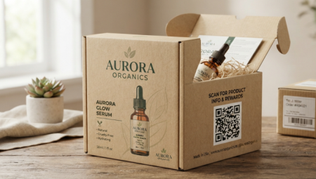 qr code on product packagi QR-code op productpakket